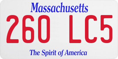 MA license plate 260LC5