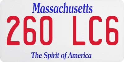 MA license plate 260LC6
