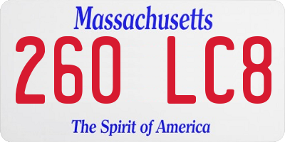 MA license plate 260LC8