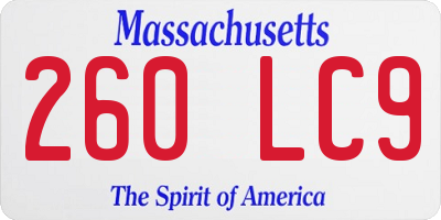 MA license plate 260LC9
