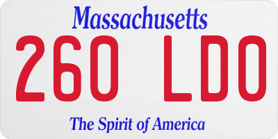 MA license plate 260LD0