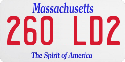 MA license plate 260LD2