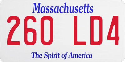 MA license plate 260LD4