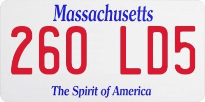 MA license plate 260LD5