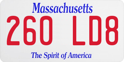 MA license plate 260LD8