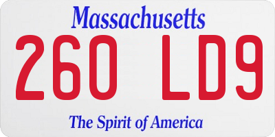 MA license plate 260LD9