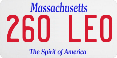 MA license plate 260LE0