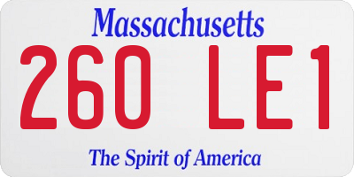 MA license plate 260LE1