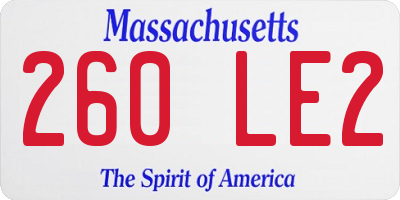 MA license plate 260LE2