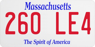 MA license plate 260LE4