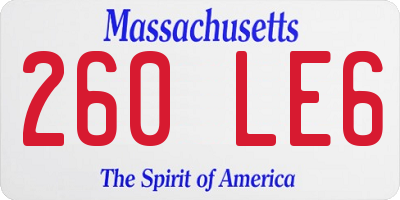 MA license plate 260LE6