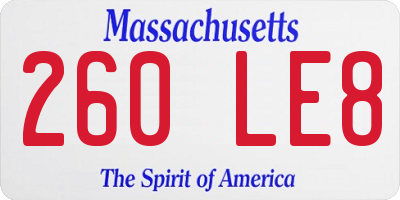 MA license plate 260LE8