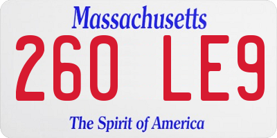 MA license plate 260LE9