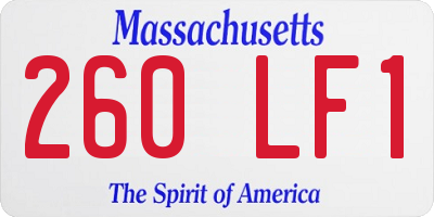 MA license plate 260LF1