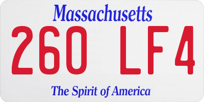 MA license plate 260LF4