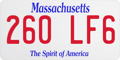 MA license plate 260LF6
