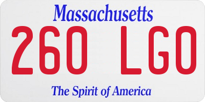 MA license plate 260LG0