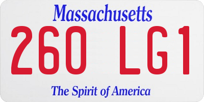 MA license plate 260LG1