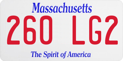 MA license plate 260LG2