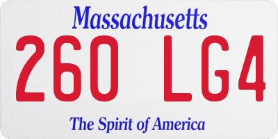MA license plate 260LG4