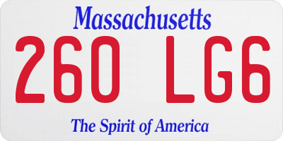 MA license plate 260LG6