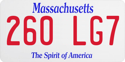 MA license plate 260LG7