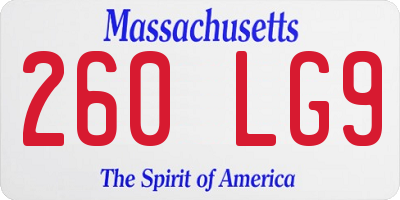 MA license plate 260LG9