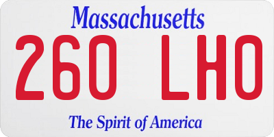 MA license plate 260LH0