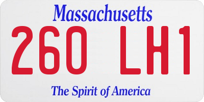 MA license plate 260LH1