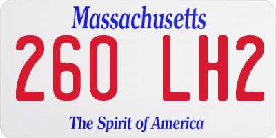 MA license plate 260LH2