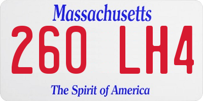 MA license plate 260LH4