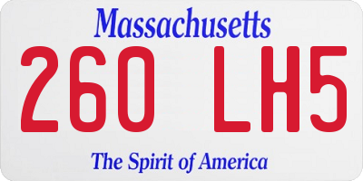 MA license plate 260LH5