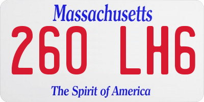 MA license plate 260LH6