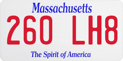 MA license plate 260LH8