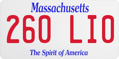 MA license plate 260LI0