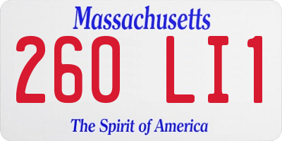 MA license plate 260LI1