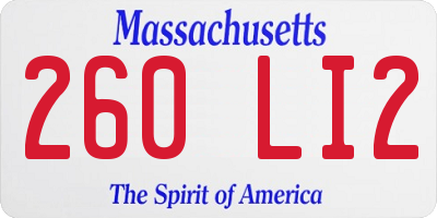 MA license plate 260LI2