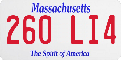 MA license plate 260LI4