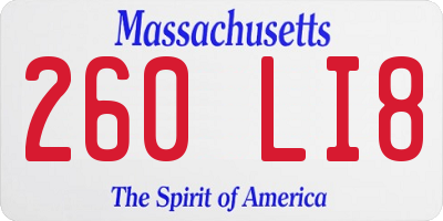 MA license plate 260LI8