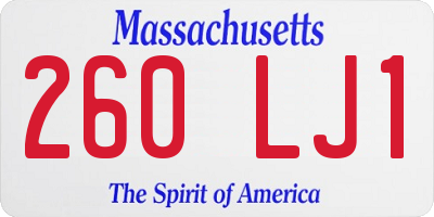 MA license plate 260LJ1