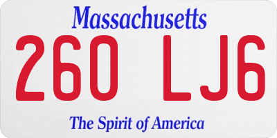 MA license plate 260LJ6