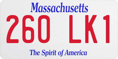 MA license plate 260LK1