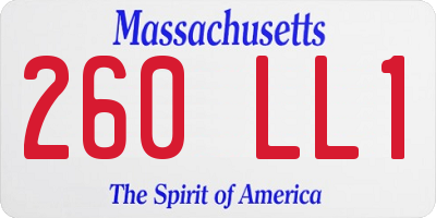 MA license plate 260LL1
