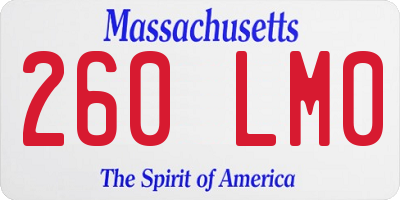 MA license plate 260LM0