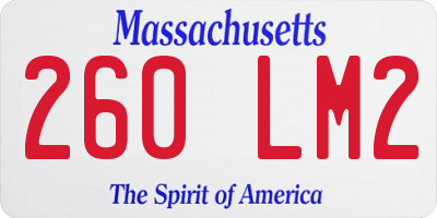 MA license plate 260LM2