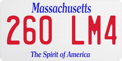 MA license plate 260LM4