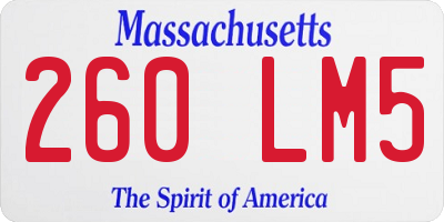MA license plate 260LM5