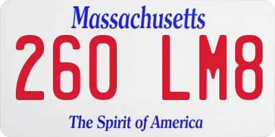 MA license plate 260LM8