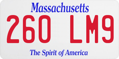 MA license plate 260LM9