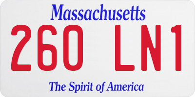 MA license plate 260LN1